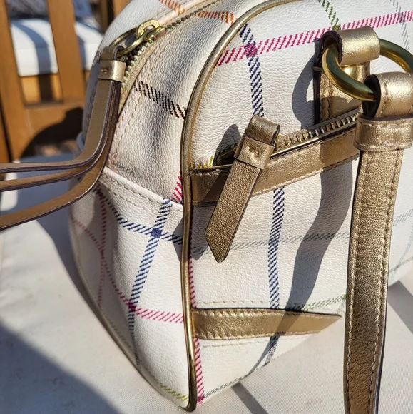 Coach Peyton Tattersall Plaid Satchel F19177 Shoulder Bag Purse - Picture 4 of 14